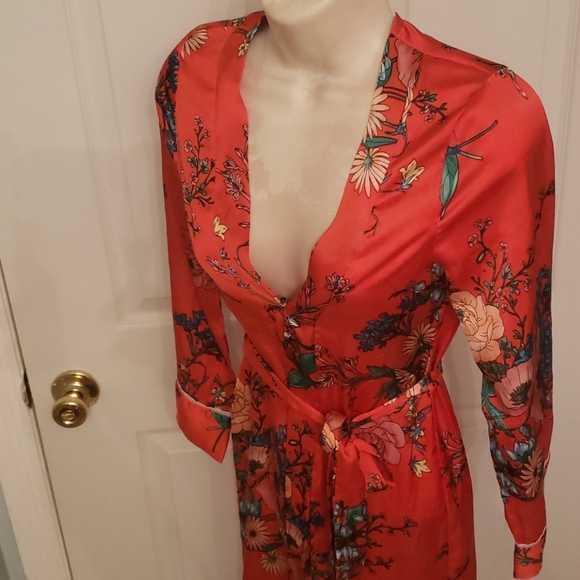 Floral Polyester Robe - Picture 3 of 9